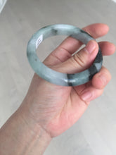 Load image into Gallery viewer, Shopify only. 56.5mm certified 100% natural type A dark green white jadeite jade bangle BN88-4487