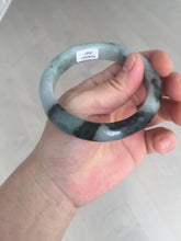 Load image into Gallery viewer, Shopify only. 56.5mm certified 100% natural type A dark green white jadeite jade bangle BN88-4487
