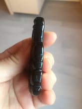 Load image into Gallery viewer, 100% Natural dark green/black jadeite jade(Mocui, 墨翠) GuanYin(观音) Pendant/handhold worry stone BL142