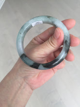 Load image into Gallery viewer, Shopify only. 56.5mm certified 100% natural type A dark green white jadeite jade bangle BN88-4487