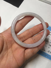 Load image into Gallery viewer, 55.4mm 100% natural Type A light purple white slim round cut jadeite jade bangle BM108-4525