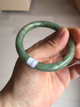 Load image into Gallery viewer, 50.5mm certificated Type A 100% Natural dark green/gray round cut oval Jadeite Jade bangle D157-5372