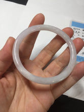 Load image into Gallery viewer, 55.4mm 100% natural Type A light purple white slim round cut jadeite jade bangle BM108-4525
