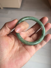 Load image into Gallery viewer, 50.5mm certificated Type A 100% Natural dark green/gray round cut oval Jadeite Jade bangle D157-5372