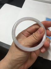 Load image into Gallery viewer, 55.4mm 100% natural Type A light purple white slim round cut jadeite jade bangle BM108-4525