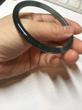 Load image into Gallery viewer, 58mm Certified Type A 100% Natural dark green/blue/gray Guatemala slim round cut Jadeite bangle PD179-2482