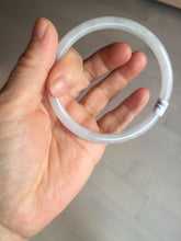 Load image into Gallery viewer, 59.6mm Certified Type A 100% Natural white/light purple round cut Jadeite Jade bangle BG216-8574