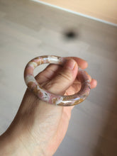 Load image into Gallery viewer, 52.3mm 100% natural pink/golden round cut rose stone (Rhodonite)bangle XY78