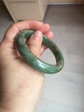 Load image into Gallery viewer, 55.5mm Certified Type A 100% Natural dark green/gray Jadeite Jade bangle D156-5371
