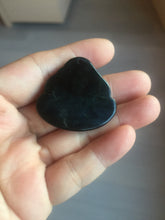 Load image into Gallery viewer, 100% Natural dark green/black jadeite jade(Mocui, 墨翠) happy buddha Pendant/handhold worry stone BL138