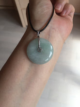 Load image into Gallery viewer, 28.6/5.6mm Type A 100% Natural sunny green light purple red Jadeite Jade Safety Guardian Button donuts Pendant group BP112