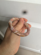 Load image into Gallery viewer, 52.3mm 100% natural pink/golden round cut rose stone (Rhodonite)bangle XY78