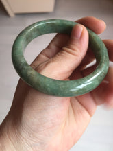 Load image into Gallery viewer, 55.5mm Certified Type A 100% Natural dark green/gray Jadeite Jade bangle D156-5371