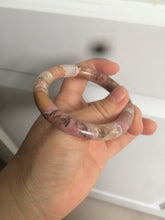 Load image into Gallery viewer, 52.3mm 100% natural pink/golden round cut rose stone (Rhodonite)bangle XY78