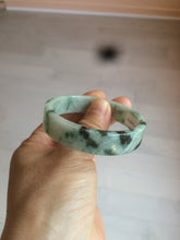 Load image into Gallery viewer, 51.7mm Certified type A 100% Natural sunny green/purple square Jadeite Jade  bangle AZ57-7272