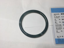Load image into Gallery viewer, 54.8mm Certified Type A 100% Natural dark green/blue/gray Guatemala slim round cut Jadeite bangle PD182-2480