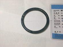 Load image into Gallery viewer, 54.8mm Certified Type A 100% Natural dark green/blue/gray Guatemala slim round cut Jadeite bangle PD182-2480