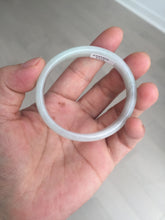 Load image into Gallery viewer, 48mm certified 100% natural Type A icy watery green white oval jadeite jade bangle BH84-9112