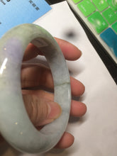 Load image into Gallery viewer, 54.8mm  certified type A 100% Natural green/yellow/purple(FU LU SHOU) jadeite jade bangle M82-2114