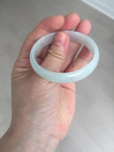 Load image into Gallery viewer, 48mm certified 100% natural Type A icy watery green white oval jadeite jade bangle BH84-9112
