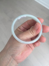 Load image into Gallery viewer, 48mm certified 100% natural Type A icy watery green white oval jadeite jade bangle BH84-9112