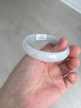Load image into Gallery viewer, 48mm certified 100% natural Type A icy watery green white oval jadeite jade bangle BH84-9112