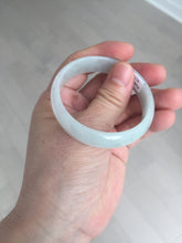 Load image into Gallery viewer, 48mm certified 100% natural Type A icy watery green white oval jadeite jade bangle BH84-9112