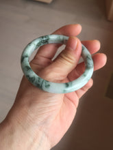 Load image into Gallery viewer, 54mm certified Type A 100% Natural light green with floating green flowers Jadeite Jade bangle AU14-3022