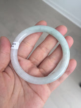 Load image into Gallery viewer, 56mm certified 100% natural type A icy watery white/light green round cut jadeite jade bangle BH83-9114