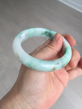 Load image into Gallery viewer, 55.8mm certified type A 100% Natural sunny green white flying flowers jadeite jade bangle AX129-5234