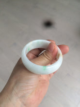 Load image into Gallery viewer, 46.7mm Certified Type A 100% Natural sunny green/white(白底青) Jadeite Jade bangle AC73-1483