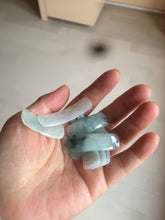 Load image into Gallery viewer, 100% natural type A icy watery light green white jadeite jade rectangle bead/craft supplies BG9