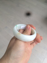 Load image into Gallery viewer, 46.7mm Certified Type A 100% Natural sunny green/white(白底青) Jadeite Jade bangle AC73-1483