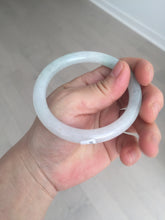 Load image into Gallery viewer, 56mm certified 100% natural type A icy watery white/light green round cut jadeite jade bangle BH83-9114