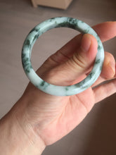 Load image into Gallery viewer, 54mm certified Type A 100% Natural light green with floating green flowers Jadeite Jade bangle AU14-3022
