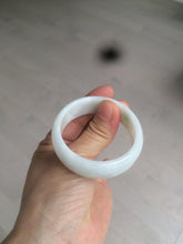 Load image into Gallery viewer, 46.7mm Certified Type A 100% Natural sunny green/white(白底青) Jadeite Jade bangle AC73-1483