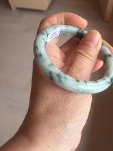Load image into Gallery viewer, 54mm certified Type A 100% Natural light green with floating green flowers Jadeite Jade bangle AU14-3022