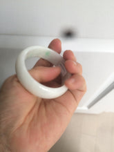Load image into Gallery viewer, 46.7mm Certified Type A 100% Natural sunny green/white(白底青) Jadeite Jade bangle AC73-1483