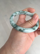 Load image into Gallery viewer, 54mm certified Type A 100% Natural light green with floating green flowers Jadeite Jade bangle AU14-3022