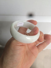 Load image into Gallery viewer, 46.7mm Certified Type A 100% Natural sunny green/white(白底青) Jadeite Jade bangle AC73-1483