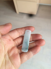 Load image into Gallery viewer, 100% natural type A icy watery light green white jadeite jade rectangle bead/craft supplies BG9