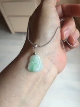 Load image into Gallery viewer, 100% Natural type A green/white small happy buddha jadeite Jade pendant necklace group BP111
