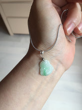 Load image into Gallery viewer, 100% Natural type A green/white small happy buddha jadeite Jade pendant necklace group BP111