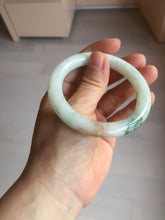 Load image into Gallery viewer, 53.5mm certified natural 100% natural Type A light green red round cut jadeite jade bangle BP22-7250
