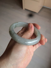 Load image into Gallery viewer, 53.5mm certified 100% natural Type A icy watery green/gray jadeite jade bangle AF86-0223