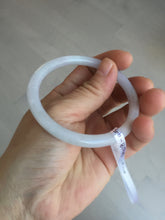 Load image into Gallery viewer, 55.4mm 100% natural Type A light purple white slim round cut jadeite jade bangle BM108-4525