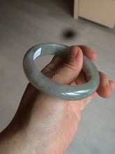 Load image into Gallery viewer, 53.5mm certified 100% natural Type A icy watery green/gray jadeite jade bangle AF86-0223