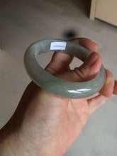 Load image into Gallery viewer, 53.5mm certified 100% natural Type A icy watery green/gray jadeite jade bangle AF86-0223