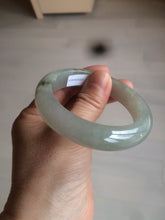Load image into Gallery viewer, 53.5mm certified 100% natural Type A icy watery green/gray jadeite jade bangle AF86-0223