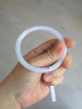 Load image into Gallery viewer, 55.4mm 100% natural Type A light purple white slim round cut jadeite jade bangle BM108-4525